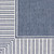 7.25' Striped Pattern Navy Blue and White Square Area Throw Rug - IMAGE 3