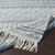 2'6" x 8’ Denim Blue and White Geometric Striped Pattern Rectangular Hand Woven Area Rug - IMAGE 3