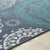 7.25' Medallion Patterned Gray and Blue Round Area Throw Rug - IMAGE 2