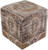 18" Gray and Brown Distressed Finish Cubic Pouf Ottoman - IMAGE 1