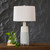 26.5" Contemporary Style Pale Blue Table Lamp with Cloud Gray Modified Drum Shade - IMAGE 2