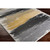 5'3" x 7'6" Yellow and Gray Distressed Painted Design Rectangular Machine Woven Area Rug
