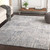 6'7" x 9'6" Black and Ivory Distressed Abstract Design Rectangular Machine Woven Area Rug - IMAGE 2
