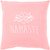 20" Peach and White "Namaste" Printed Square Throw Pillow - Poly Filled - IMAGE 1