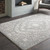 7’10” Distressed Floral Medallion Gray and Cream Square Area Throw Rug - IMAGE 2
