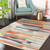 7.8' x 10.25' Striped Pattern Beige and Orange Rectangular Area Throw Rug - IMAGE 2