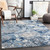 5.1' x 7.5' Artistic Style Navy Blue and Gray Rectangular Area Throw Rug - IMAGE 4