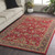 7'6" x 9'6" Floral Design Red and Gray Rectangular Area Rug - IMAGE 2