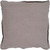18" Gray Solid Flange Finish Square Throw Pillow - Poly Filled - IMAGE 1