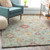 5' x 7'6" Oriental Floral Style Teal Blue and Orange Hand Tufted Wool Area Throw Rug - IMAGE 2