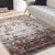 9'3" x 12'6" Distressed Finish Gray and Red Rectangular Area Rug - IMAGE 2