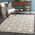 5' x 7'6" Geometric Diamond Pattern Cream White and Brown Rectangular Area Rug - IMAGE 2