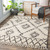 7.8' Geometric Patterned Black and Beige Square Area Throw Rug - IMAGE 2