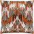 22" Fire Orange and Brown Embroidered Abstract Patterned Square Throw Pillow - Down Filler - IMAGE 1