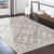 5'3” x 7'3” Mandala Ivory and Gray Synthetic Area Throw Rug - IMAGE 2