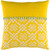 22" Yellow and White Embroidery Square Throw Pillow - Poly Filled - IMAGE 1