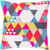 22" Vibrantly Colored Modern Square Throw Pillow Cover - IMAGE 1