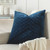 20" Dark Blue Stitched Square Throw Pillow - Down Filler - IMAGE 2