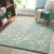 9' x 12' Contemporary Style Mint Green and Ivory Rectangular Area Throw Rug - IMAGE 2