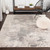 6.5' x 9.5' Distressed Finish Gray and Cream White Rectangular Area Throw Rug - IMAGE 2