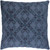 18" Navy Blue Embroidered Square Throw Pillow Cover - IMAGE 1