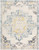 7.8' x 10.25' Floral Yellow and Blue Distressed Finish Rectangular Area Throw Rug - IMAGE 1