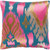 20" Magenta Pink and Blue Embroidered Square Throw Pillow Cover - IMAGE 1