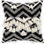 20" Black and Beige Chevron Pattern with Tassels Throw Pillow - Polyester Filler - IMAGE 1