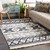 5' x 7.5' Geometric Patterned Gray and Beige Hand Woven Rectangular Area Throw Rug - IMAGE 4