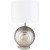 26" Antique Style Beige Table Lamp with White Linen Shade - IMAGE 1