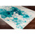 5.25' x 7.5' Vintage Style Aqua Blue and Gray Rectangular Area Throw Rug