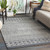 5' x 7.5' Geometric Patterned Charcoal Gray and Ivory Rectangular Area Throw Rug - IMAGE 2