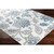 8'9" Floral Design Blue and White Square Machine Woven Area Rug