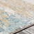 2' x 3' Blue and Taupe Brown Distressed Rectangular Area Throw Rug