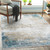 2' x 3' Blue and Taupe Brown Distressed Rectangular Area Throw Rug - IMAGE 2