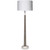 63" Gray Marble Base and Metal Body with White Linen Shade Floor Lamp - IMAGE 1