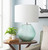 25.75" Sky Blue Glazed Bumpy Glass Table Lamp with White Linen Drum Shade - IMAGE 2