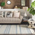 8' x 10' Geometric Design Blue and White Rectangular Area Throw Rug - IMAGE 2