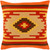 22" Orange and Yellow Embroidered Throw Pillow - Poly Filled - IMAGE 1