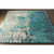 10' x 14' Abstract Teal Blue and Ivory Rectangular Area Throw Rug - IMAGE 4