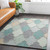 2' x 3' Trellis Pattern Brown and Gray Rectangular Hand Tufted Wool Area Rug - IMAGE 2