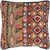 19" Brown and Red Hand Embroidered Rectangular Throw Pillow Cover - IMAGE 1