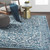 5'3" x 7'3" Persian Pattern Blue and Gray Machine Woven Area Rug - IMAGE 2