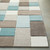 2.5' x 7.5' Geometric Patterned Aqua Green and Brown Rectangular Area Throw Rug Runner - IMAGE 5