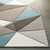 6.5' x 9' Taupe Brown and Aqua Blue Geometric Rectangular Area Throw Rug - IMAGE 6