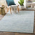 2' x 3' Solid Patterned Blue Rectangular Area Throw Rug - IMAGE 2