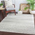9'3" x 12'6" Distressed Finish Ethnic Design Ivory and Gray Rectangular Area Rug - IMAGE 2