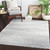 9'3" x 12'6" Distressed Finish Ethnic Design Gray and White Rectangular Area Rug - IMAGE 2