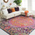 9'3" x 12'6" Red and Orange Floral Medallion Design Rectangular Machine Woven Area Rug - IMAGE 2