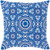 18" Teal Blue and White Square Throw Pillow - Down Filler - IMAGE 1